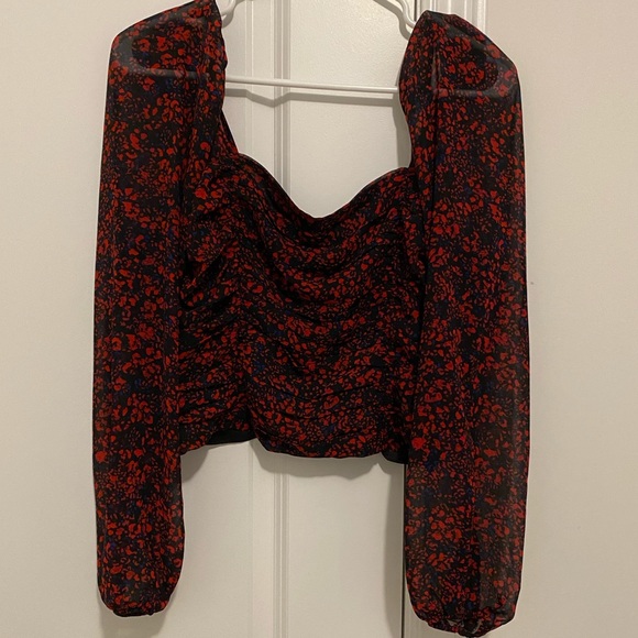 Shirt/ Blouse | Brand: Dynamite | Size: S | Colour: black with red and blue | - Picture 1 of 5